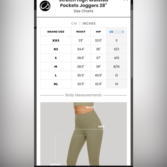 Stretch High Waisted Pockets Joggers 28" - Picture 6 of 8